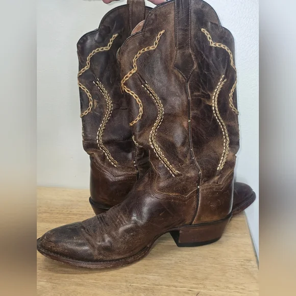 Dan Post Men's Albany Distressed Leather Cowboy Boots Sz 9 EW Western - Picture 10 of 10